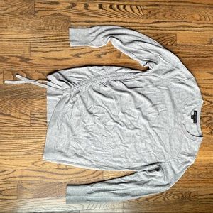 Heather grey crewneck pullover.